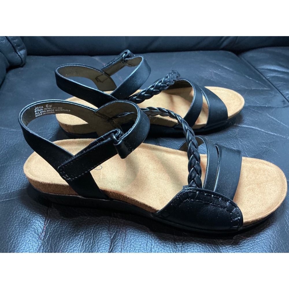 Baretraps Joya Sandals Womens 6 Black Braided Strappy‎ Comfort BTS26